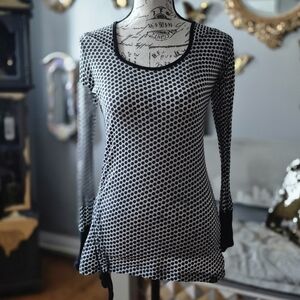 PrAna See-Through Risky Hooded Polka Dot Long Sleeve Top XS